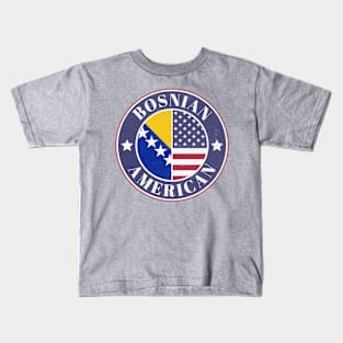 Proud Bosnian-American Badge - Bosnia and Herzegovina Flag Kids T-Shirt